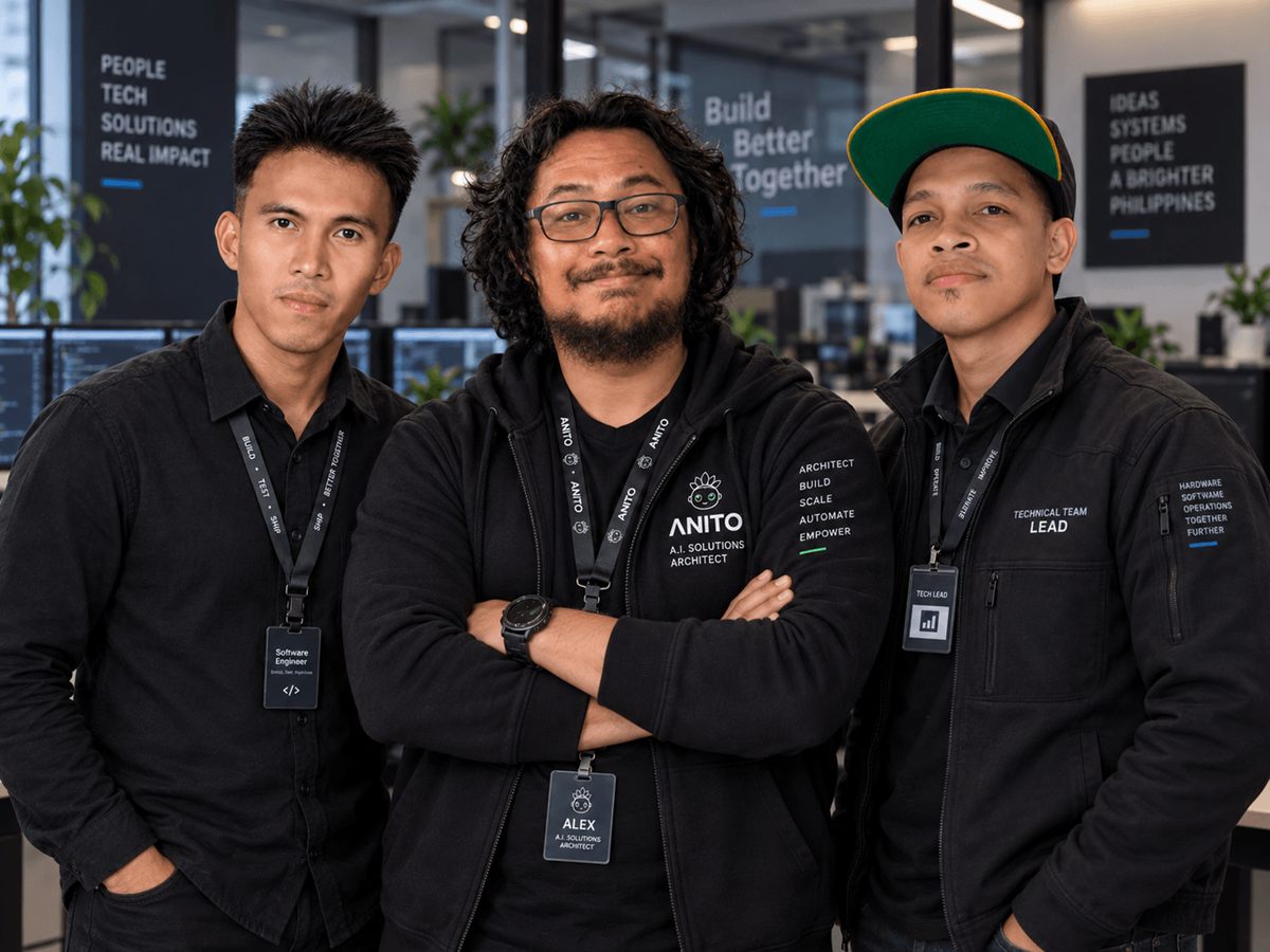 The AGOS Scores team, from left: Jaymar, Alexander and John Monro
